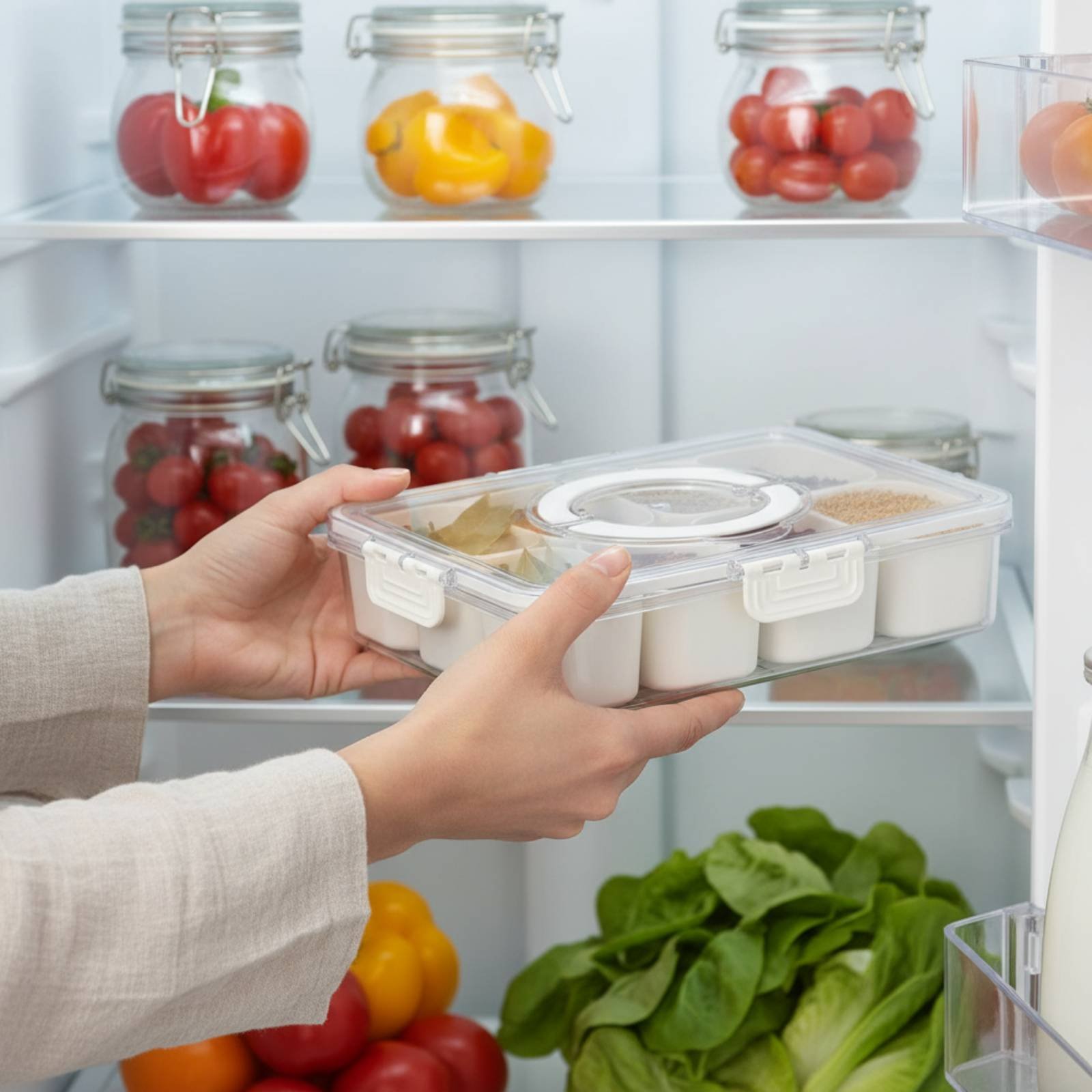 Food Storage With Dividers - Contenitore per Frigorifero con Design di