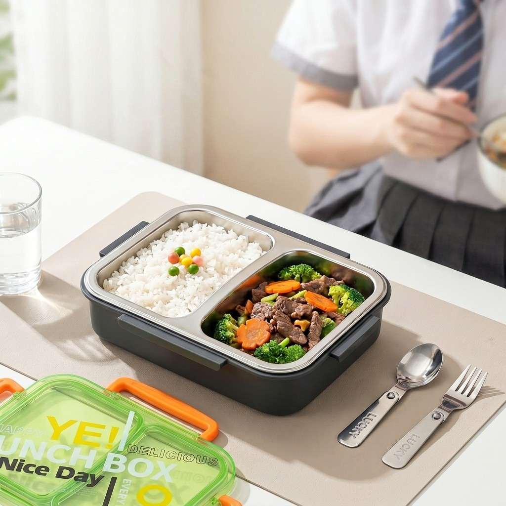Food Storage With Dividers - Contenitore per Pranzo in Acciaio Inox