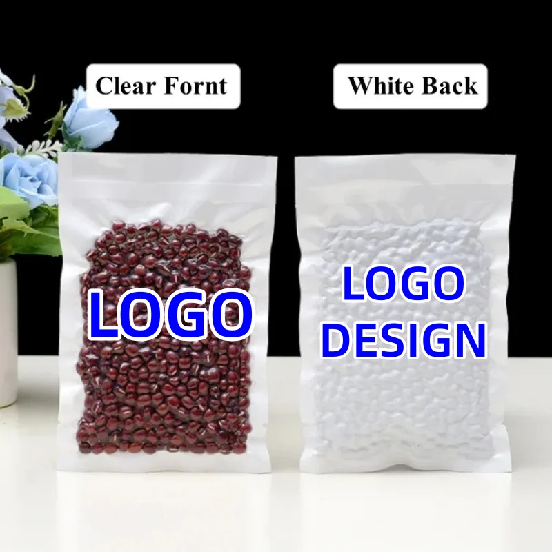 Food Storage Long Term - 100 Sacchetti Sottovuoto Trasparenti Bianchi con
