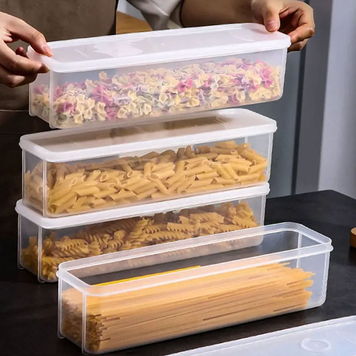 Food Storage Containers B&M - 1 scatola portaoggetti in plastica trasparente,