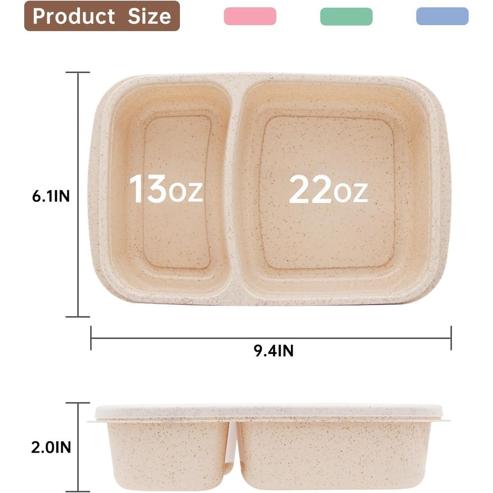 Set di 4 Contenitori Bento, 2  - Food Storage With Dividers recensione e prezzo